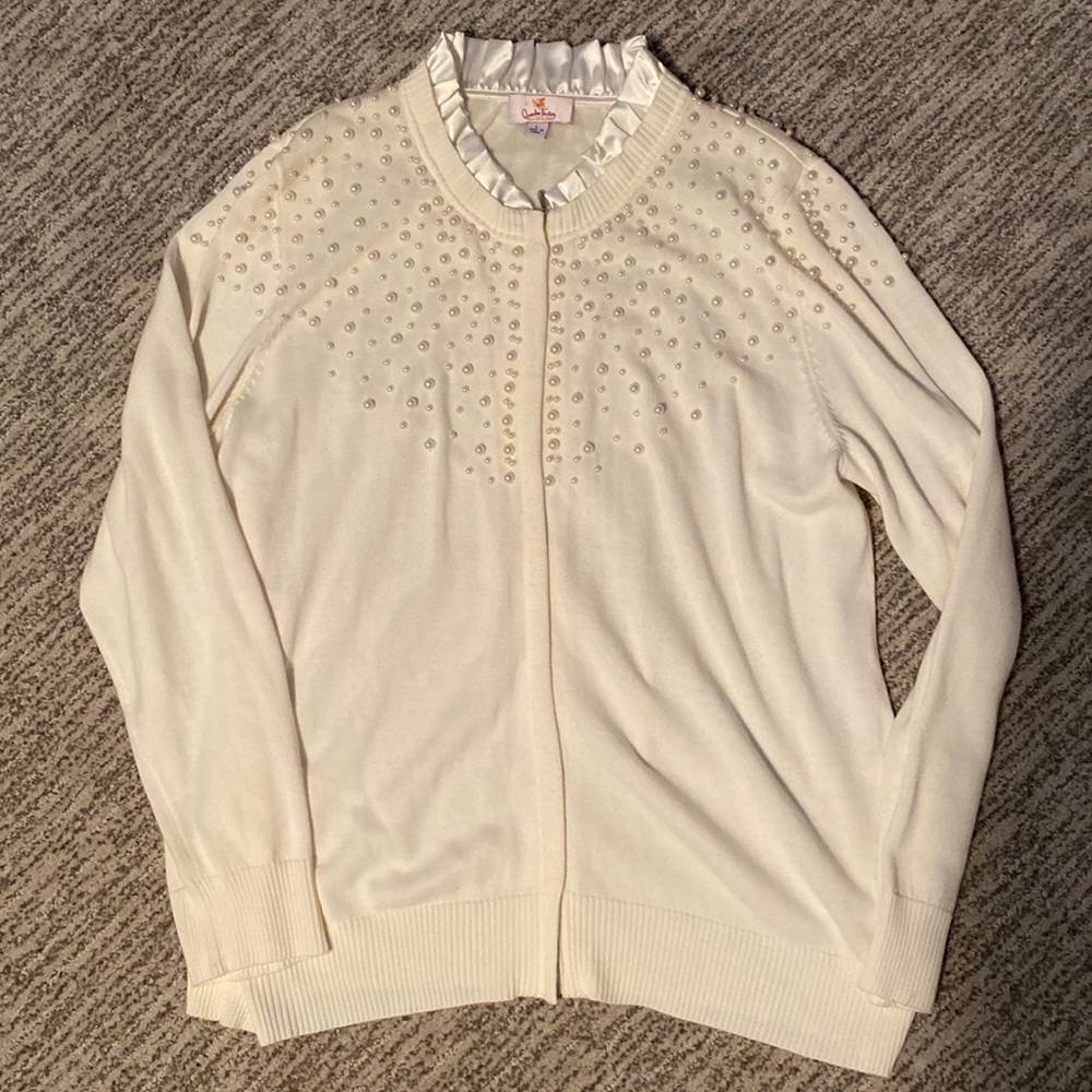NWOT Quacker Factory knitted zip up sweater